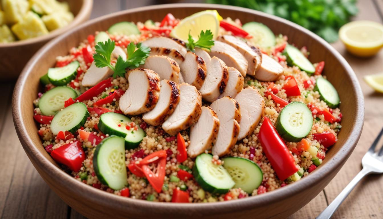 Zengin ve Doyurucu Tavuklu Kinoa Salatası