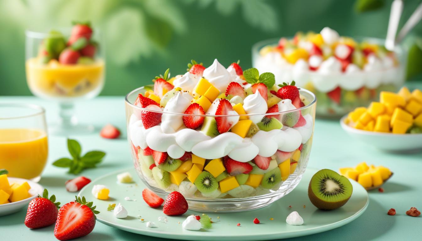 Köpüklü Beze ile Ferahlatıcı Moleküler Meyve Salatası