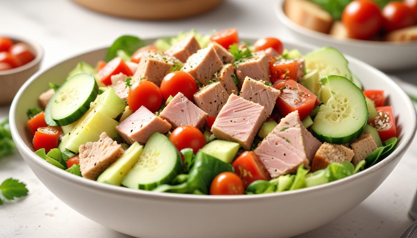 Taze Ton Balıklı Ekmek Salatası