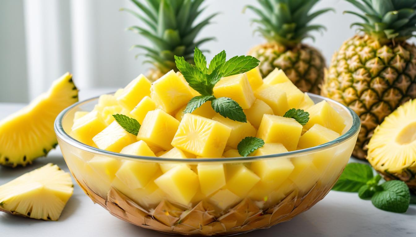 Tazelik Dolu Jelatinli Ananas ve Zencefil Salatası
