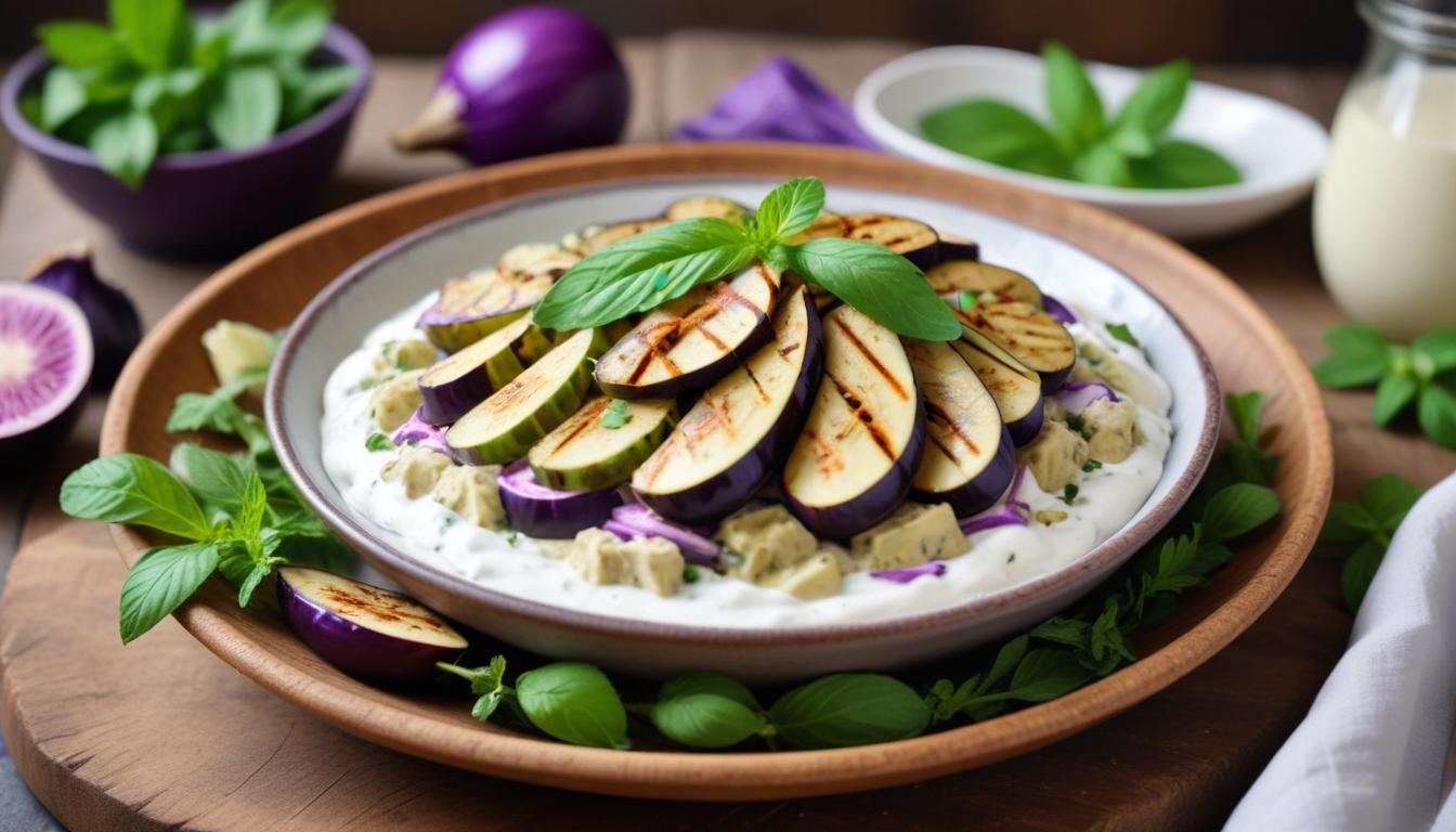 Yazın Ferahlığı: 5 Malzemeli Yoğurtlu Patlıcan Salatası